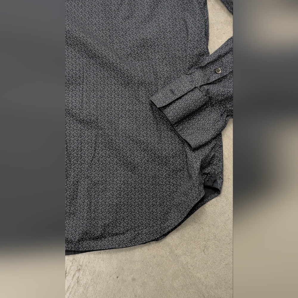 John Varvatos Charcoal Patterned Button Down Shir… - image 2